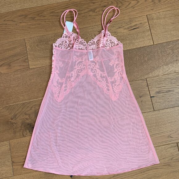 Women's Wacoal Instant Icon Chemise Nightie Lingerie Lace Sheer Pink Size S - Picture 6 of 7